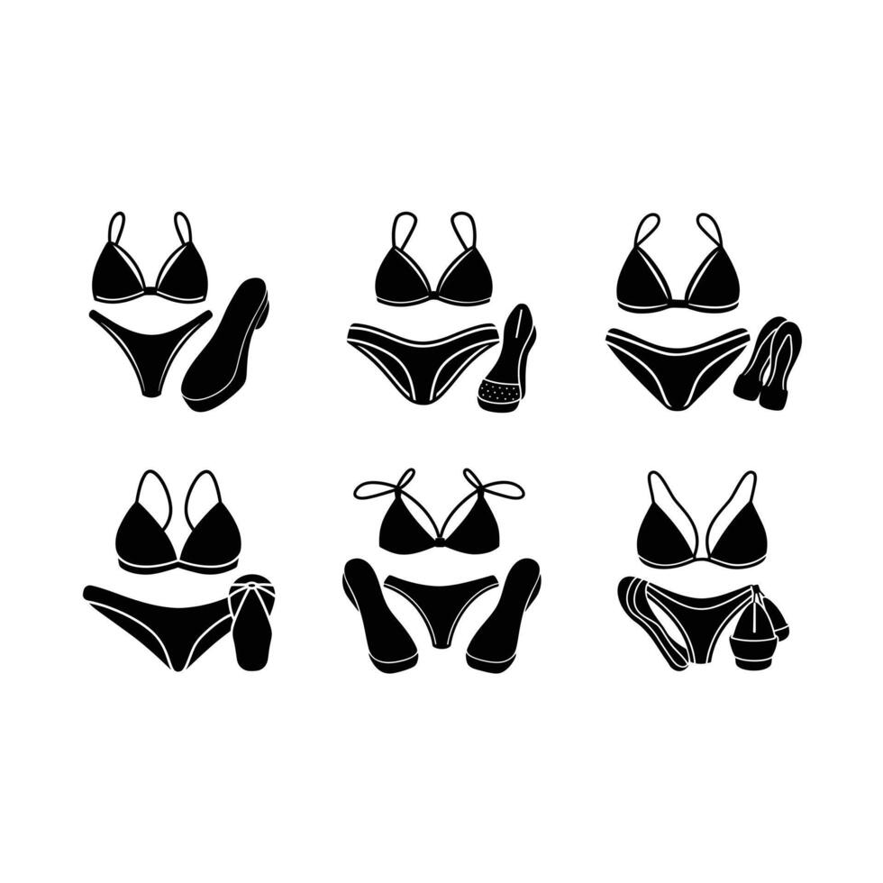 Bikini and Sandals Design for Summer Beach Themes vector