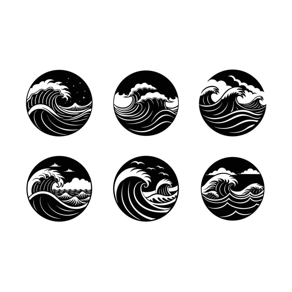 Tropical beach wave , perfect for summer designs, prints, and digital artwork. vector
