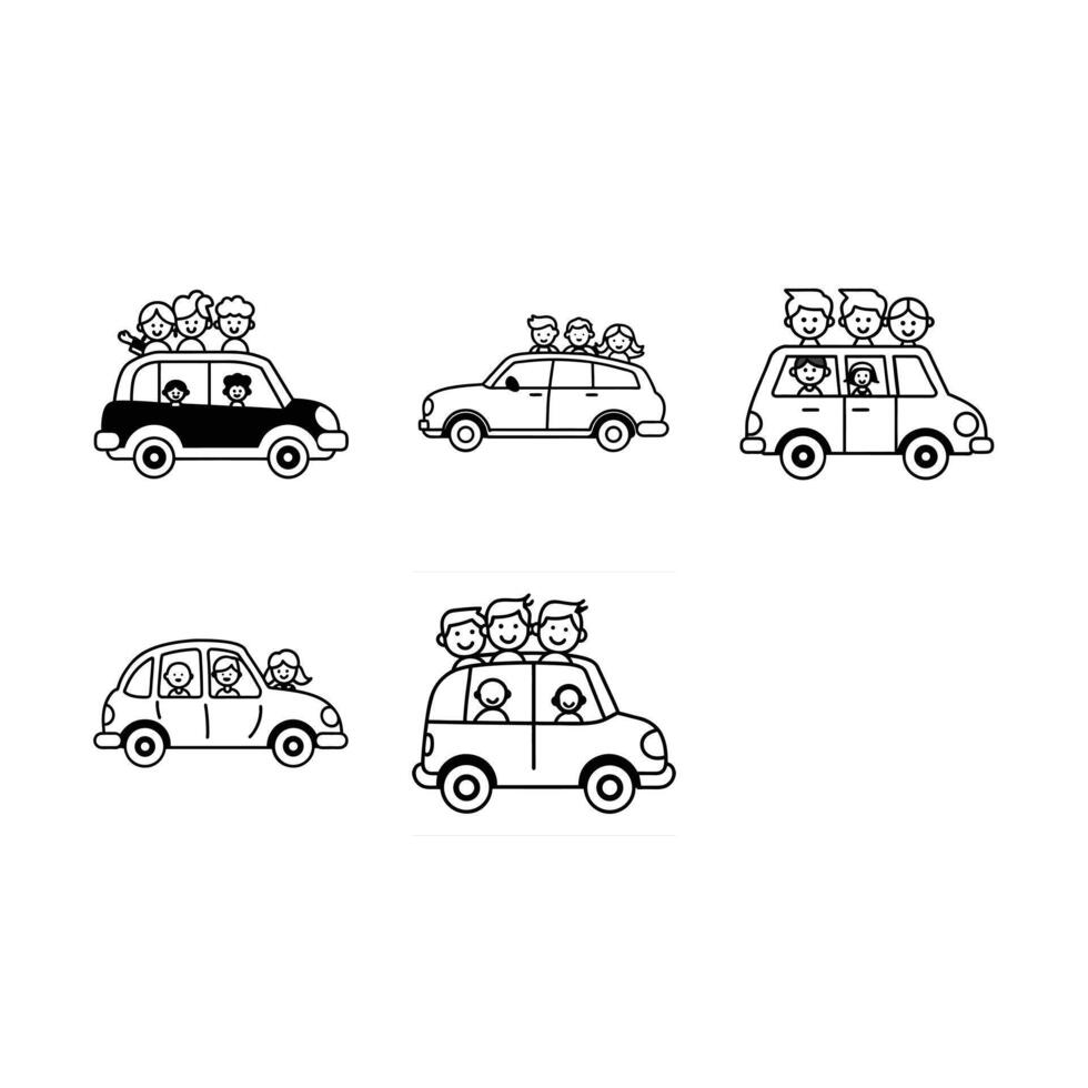 graphic for family car ride, perfect for family travel and adventure designs vector