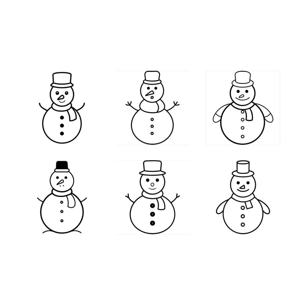 Adorable snowman perfect for winter, holiday cards, and festive design projects. vector