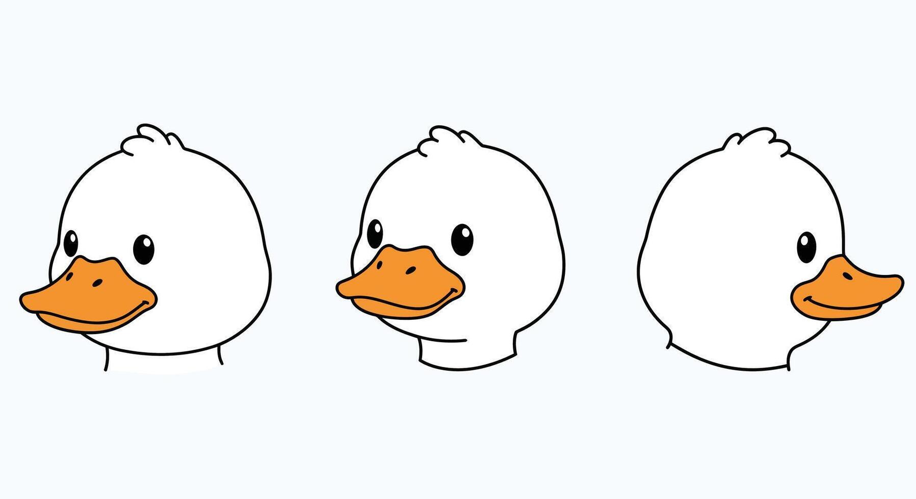 Duck character transformation in flat and minimal style illustration vector