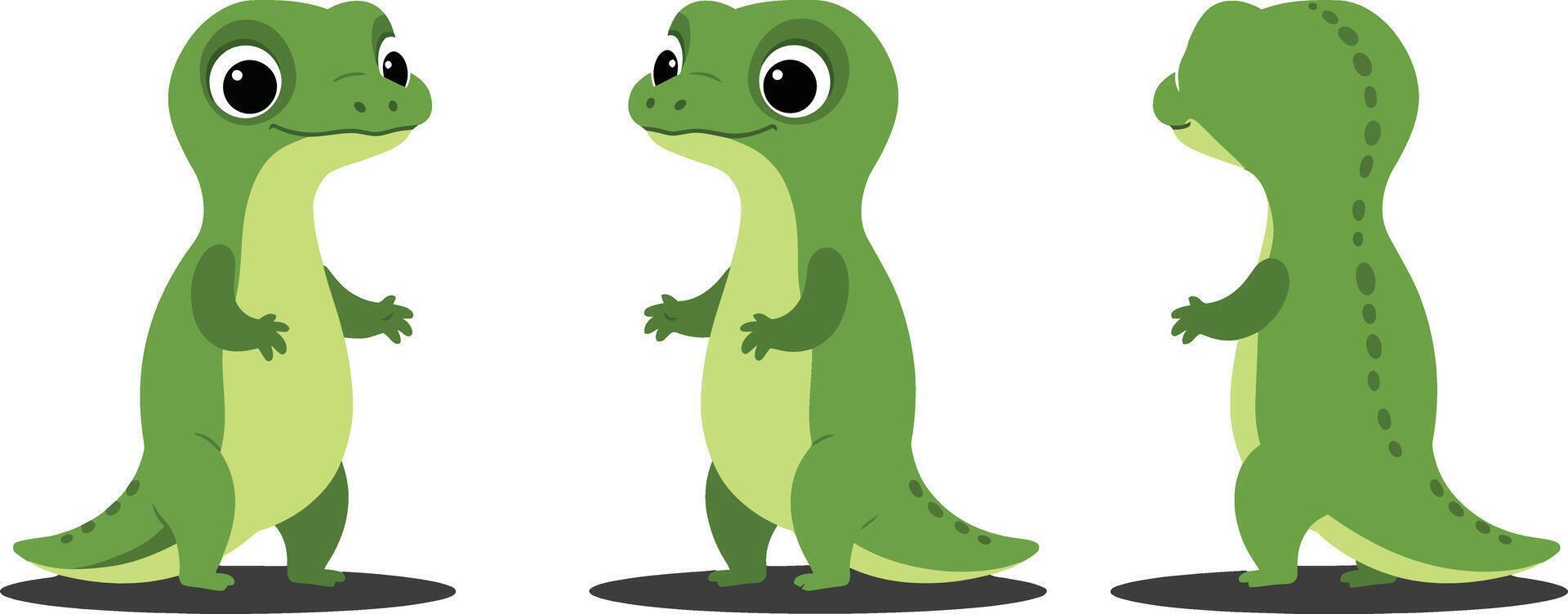 Cute cartoon snake character design in flat style for fun art vector