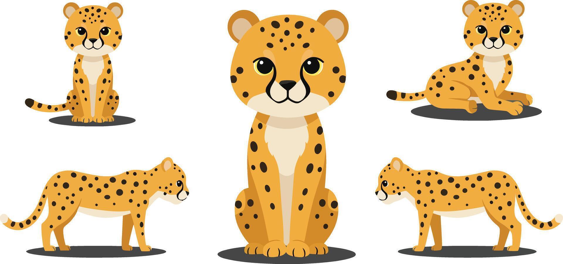 Animated goldfish expressions in playful flat design illustration vector