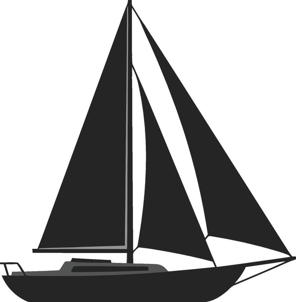 Sailboat sailing on calm waters in flat design art vector