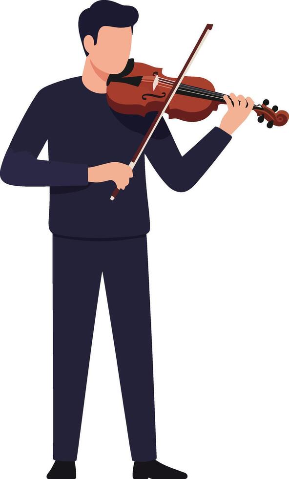Musician playing violin in flat design style art vector
