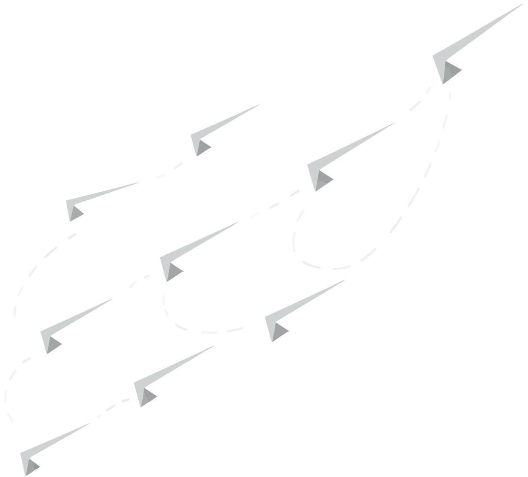 Dynamic arrow movement illustration in minimalist style for guiding direction art vector