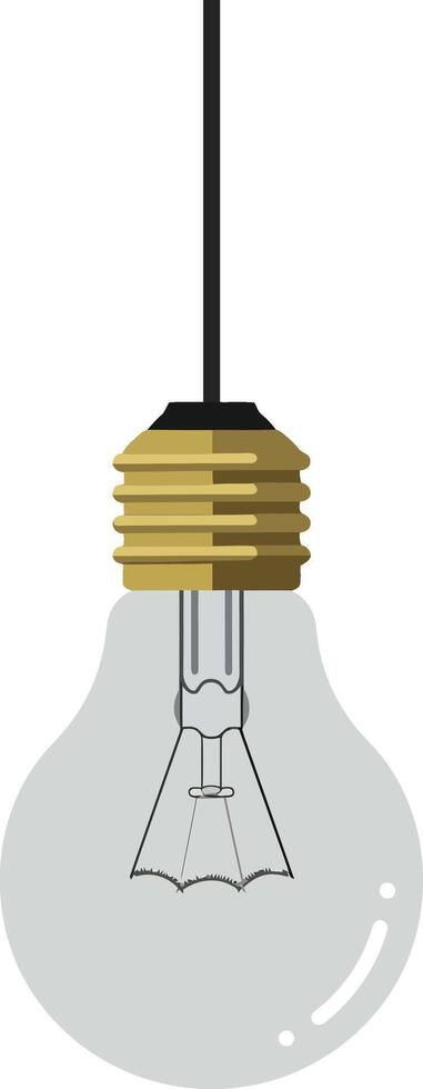 Hanging light bulb design in flat style featuring minimal details and clean lines art vector
