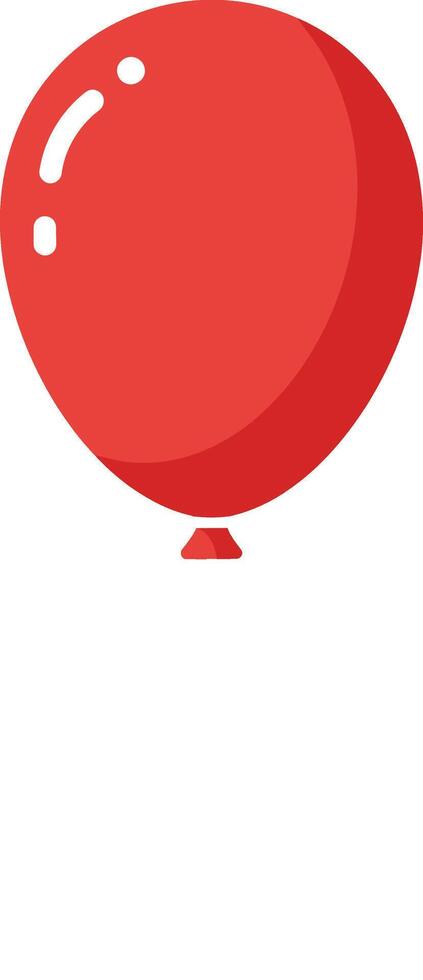 Red balloon floating upward in flat minimal art style illustration vector