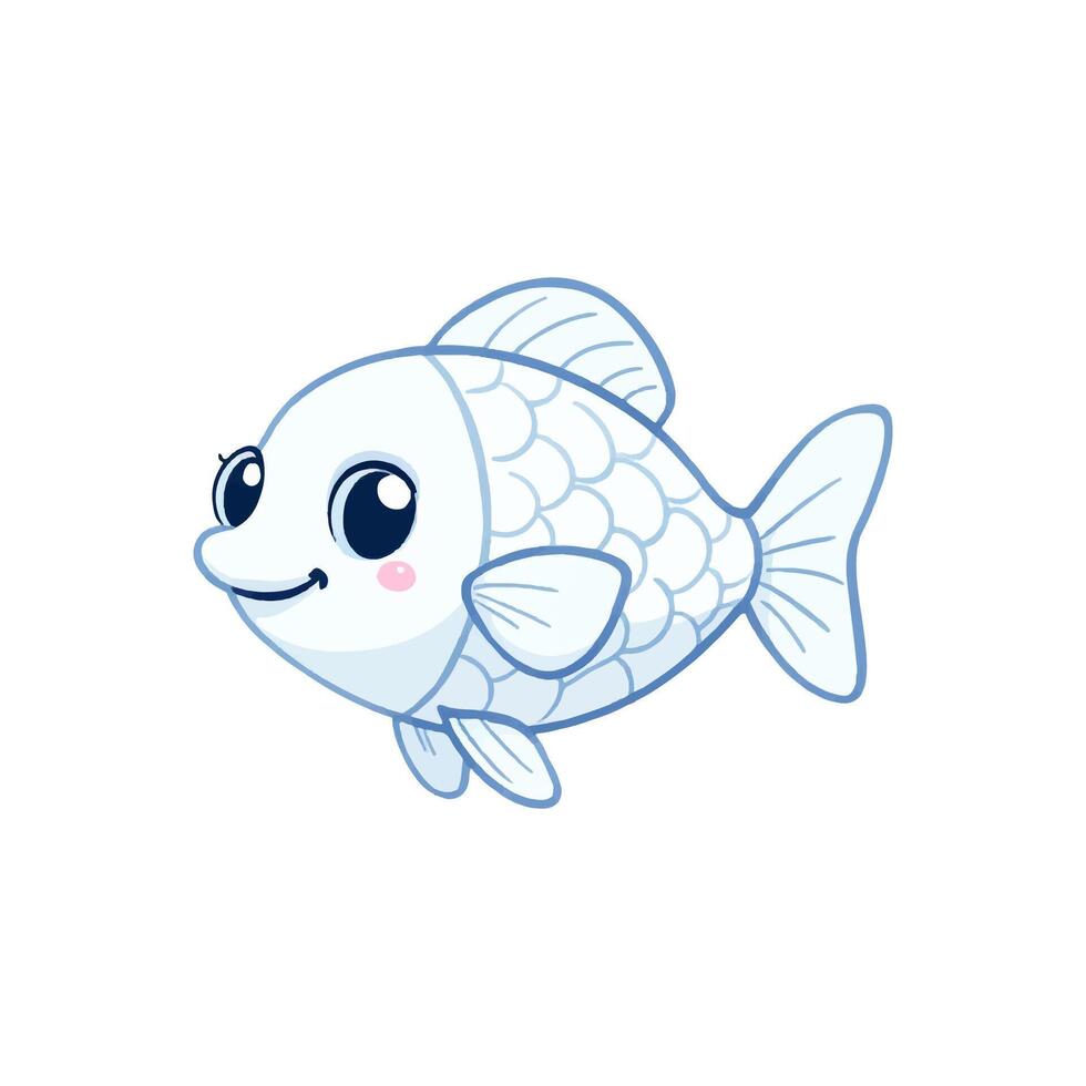 a cartoon fish with big eyes and a smile vector