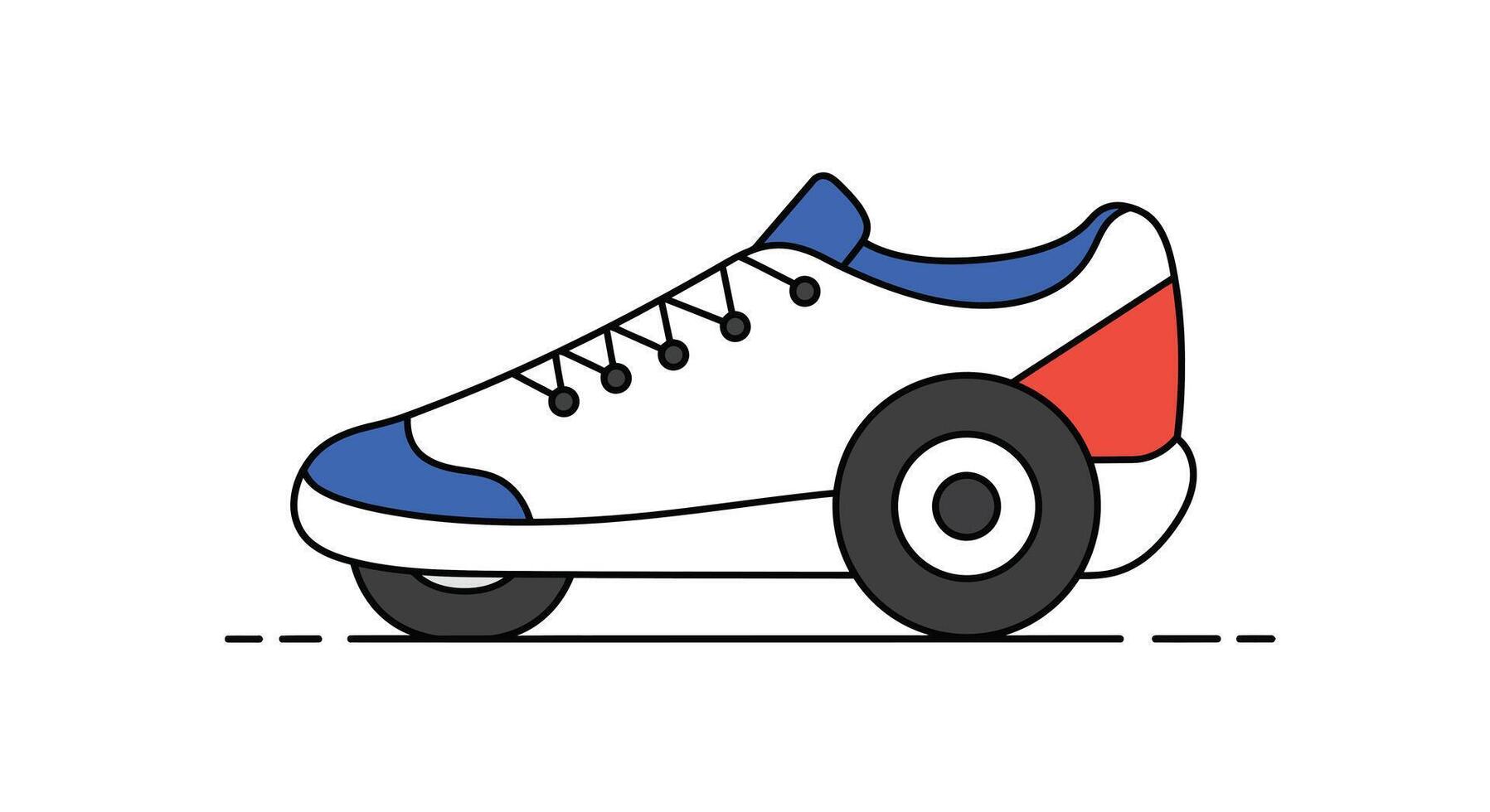 Sneaker design transition from classic to modern style in flat art vector
