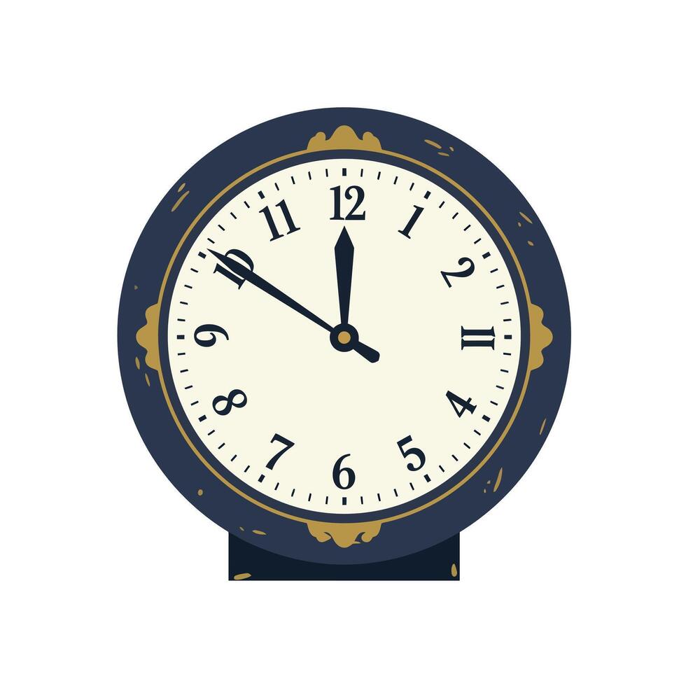 Round wall clock design in minimal style showcasing clear time in art vector