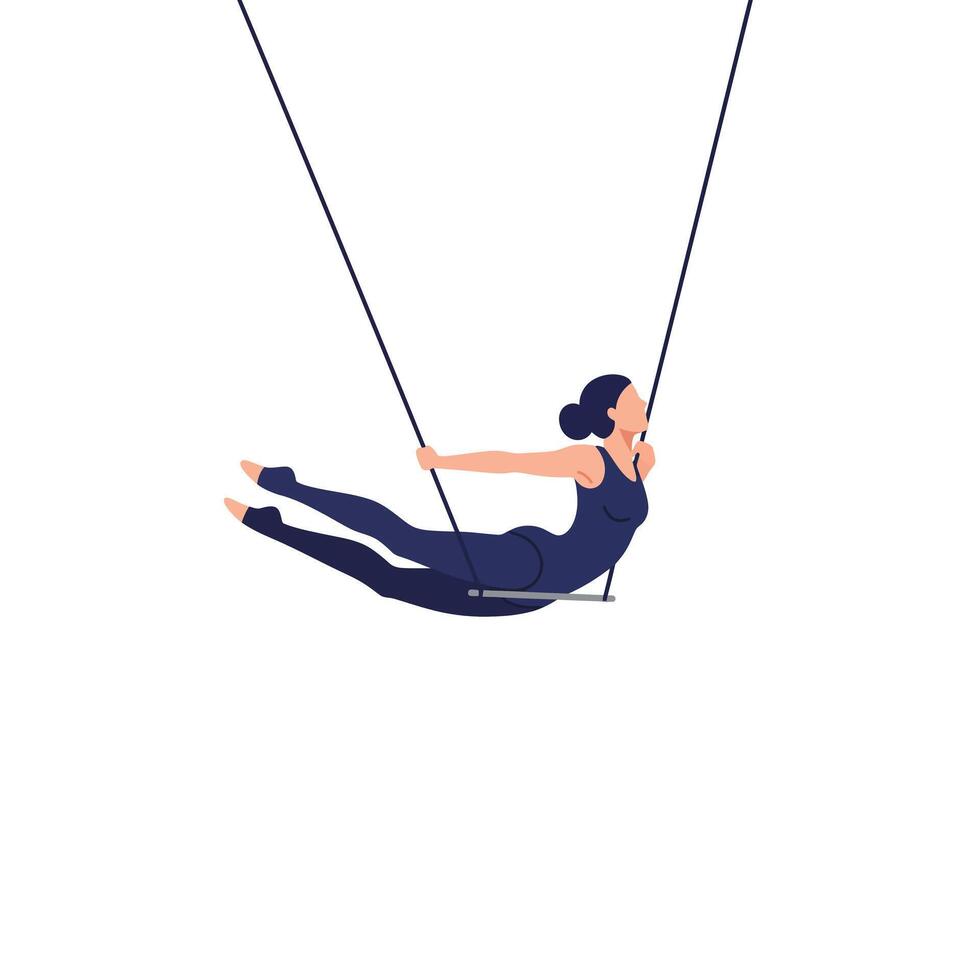 Woman swinging joyfully in flat design style art vector