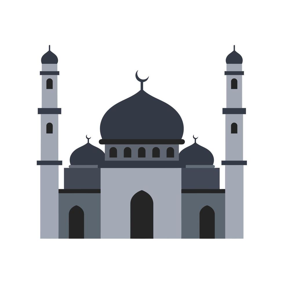 Mosque architecture detailed in flat design style illustration vector