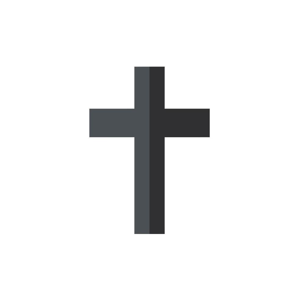 Simple cross design in minimal style with subtle shadows and highlights art vector