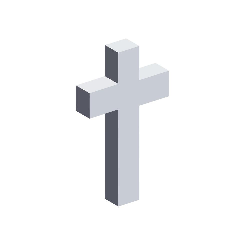 Simple gray cross design in minimal style for modern art vector