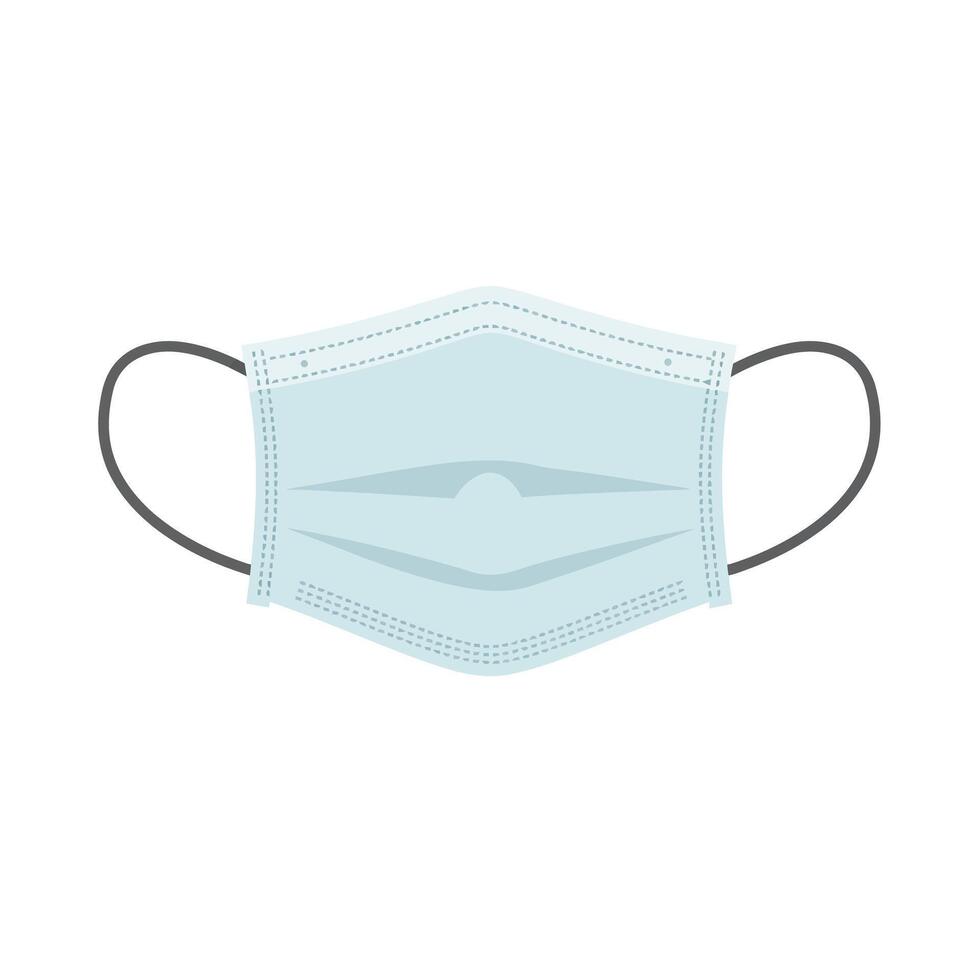 Medical face mask design in minimal flat style art vector