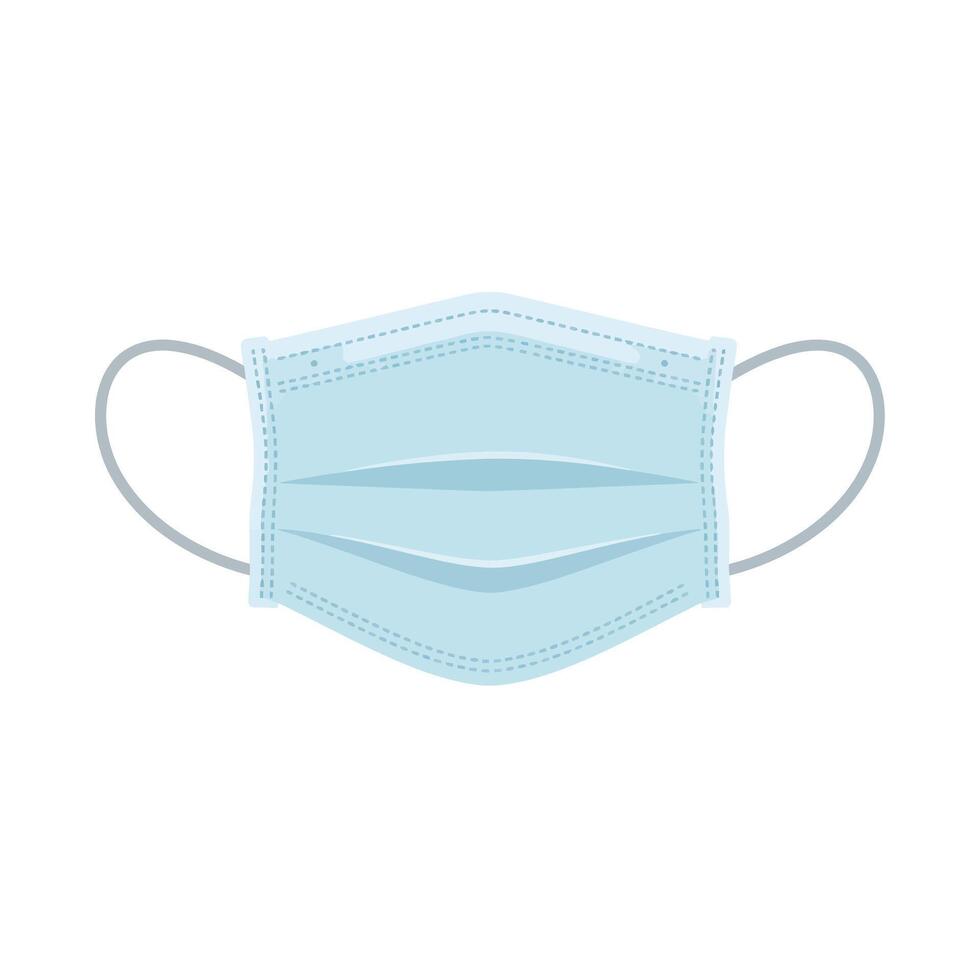 Medical face mask design in flat style with soft colors and clean lines illustration vector