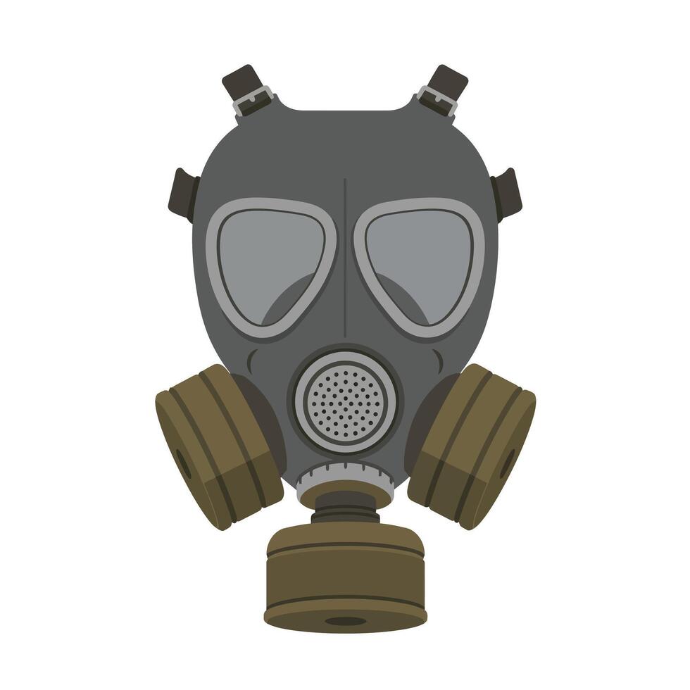Gas mask design with flat style and muted colors showcasing art details in illustration vector
