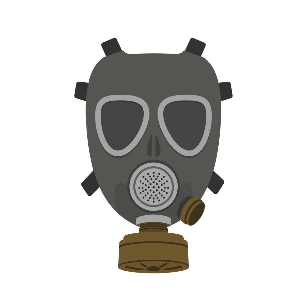 Gas mask design in minimal style featuring bold shapes and muted colors illustration vector