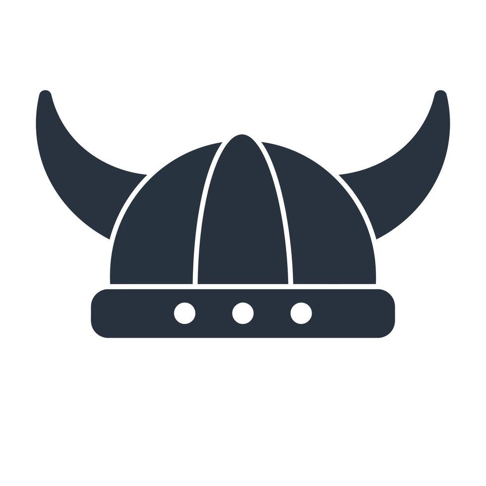 Viking helmet design in minimal style featuring curved horns and simple shapes in illustration vector