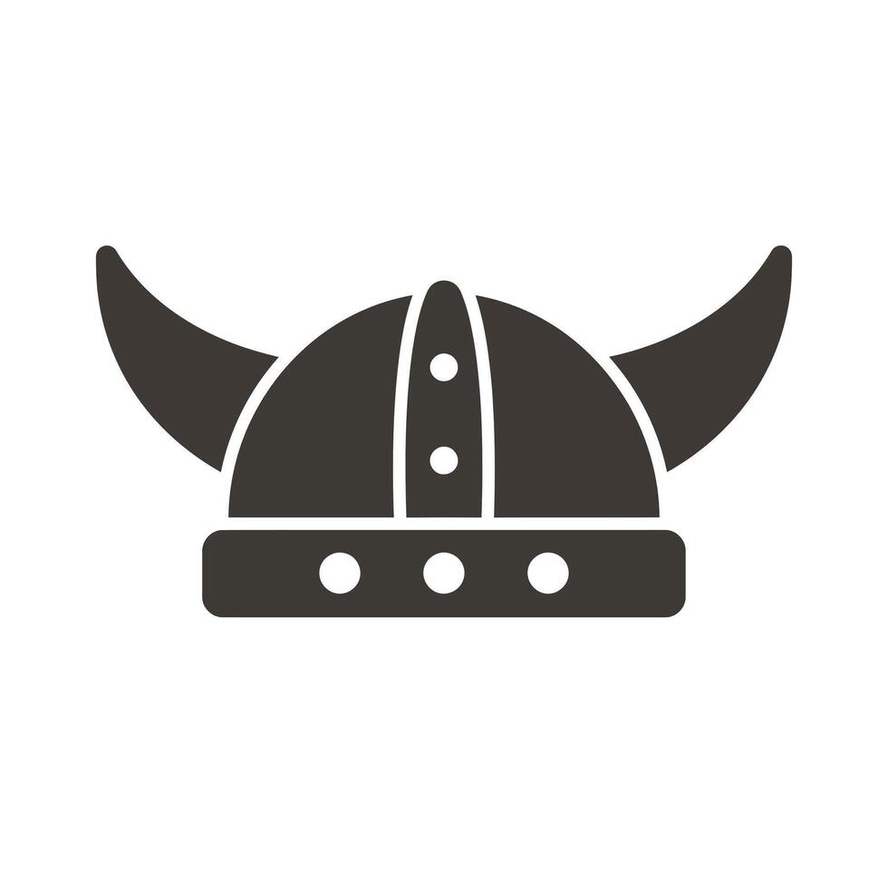 Viking helmet design in flat style showcasing bold shapes and minimalistic details art vector