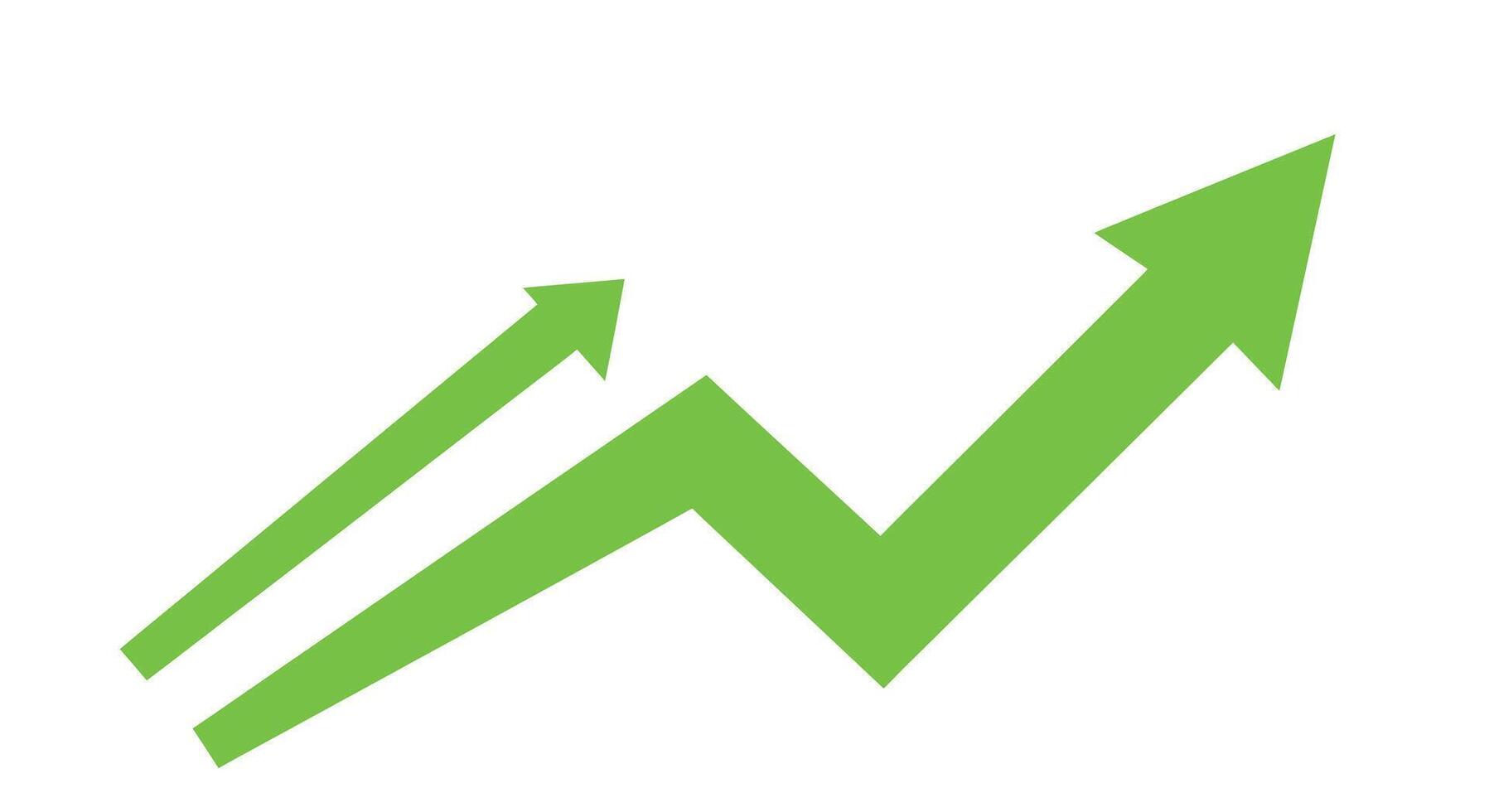 Green upward arrows indicating growth in a flat design style illustration vector