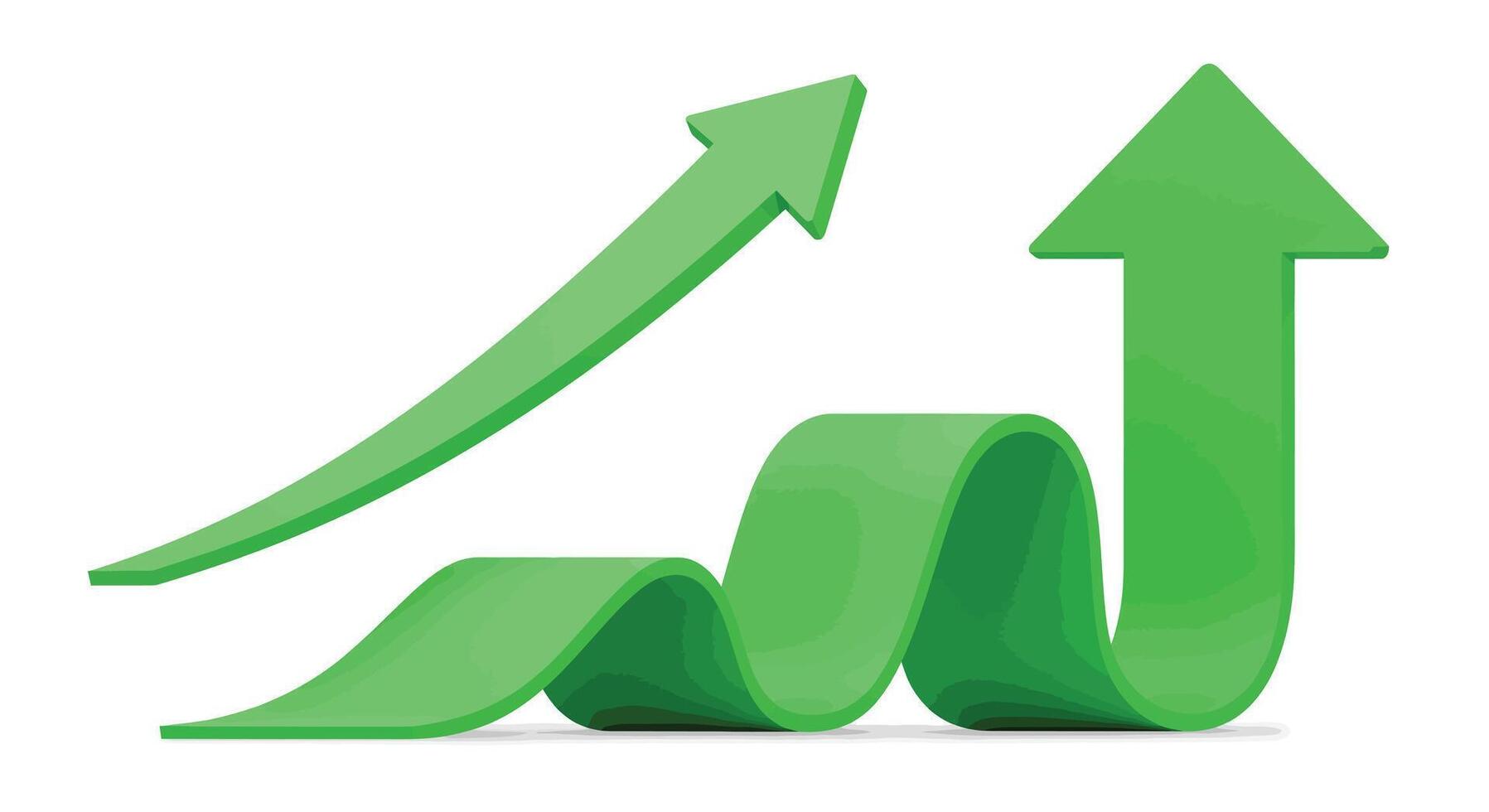 Growth chart with upward arrows in flat design style art vector