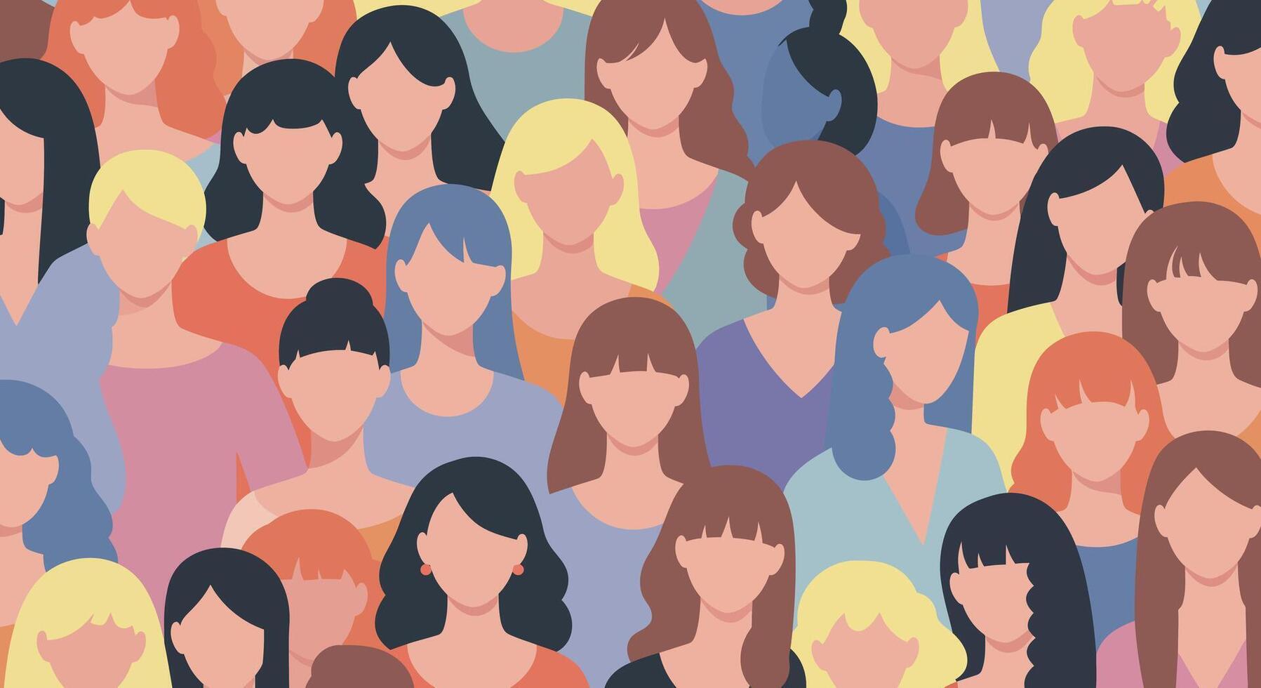 Diverse group of women in flat design style art asda vector