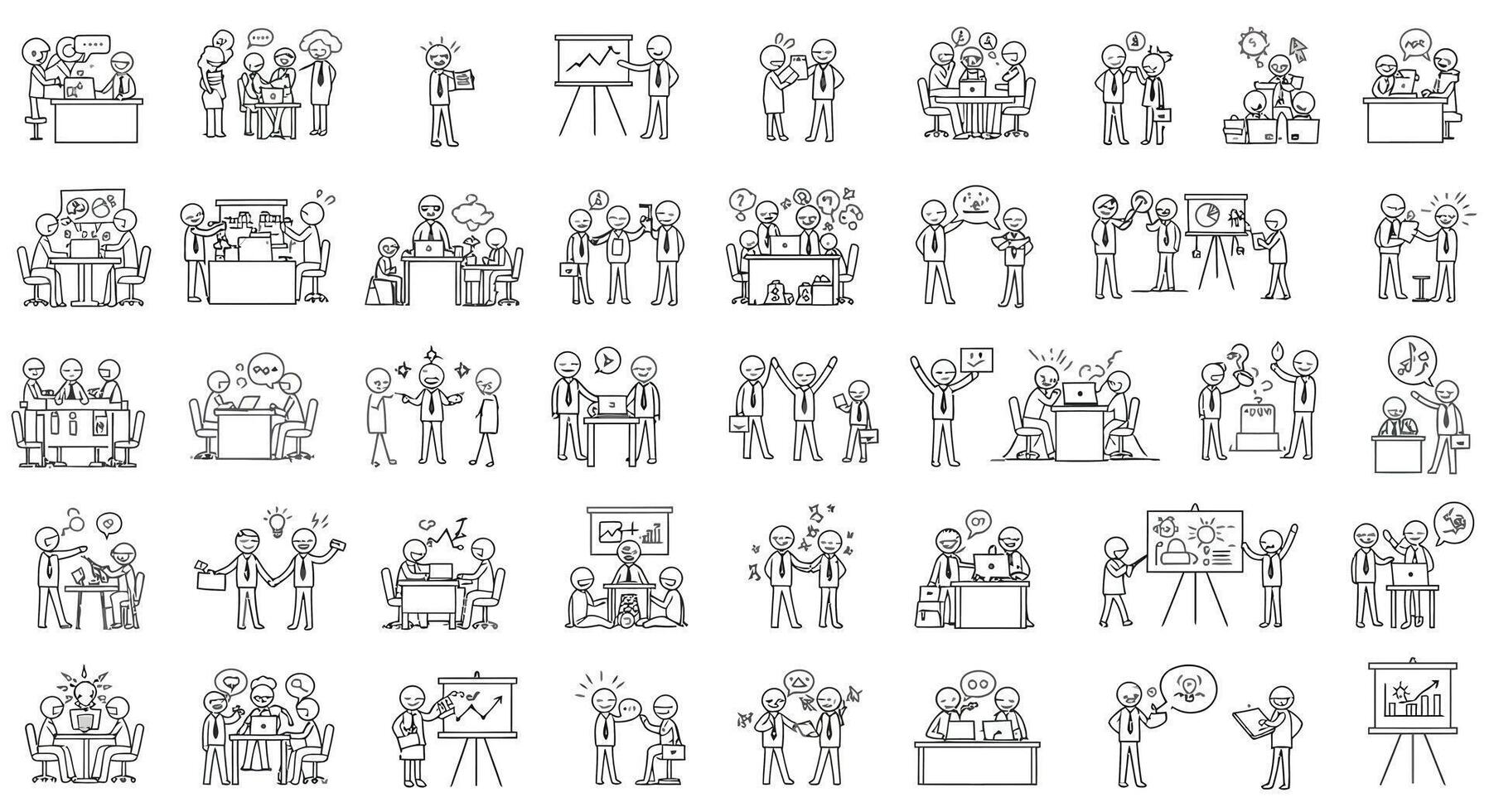Group of people collaborating in various activities, flat illustration vector