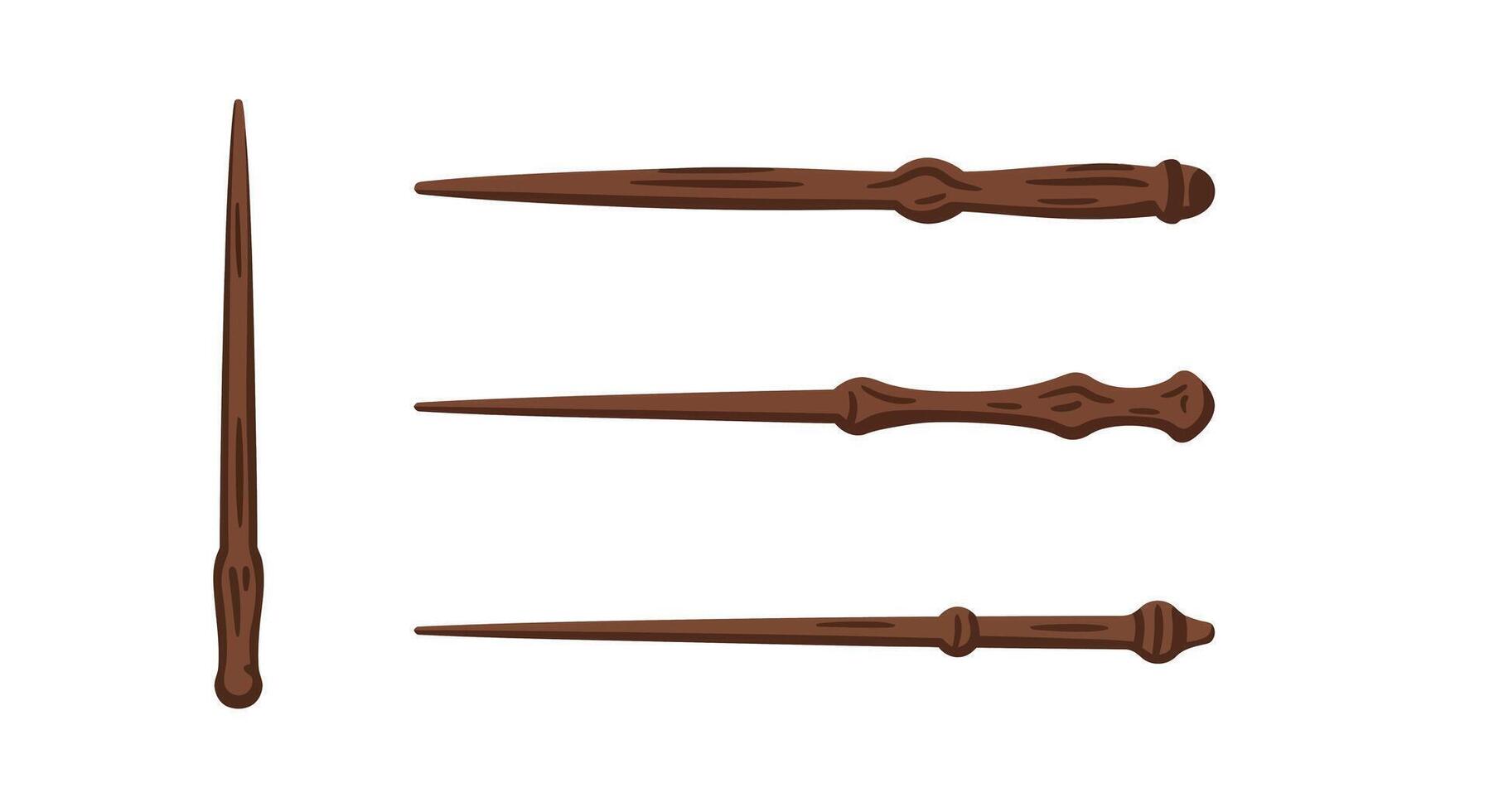 Wooden chopsticks in detailed flat design showcasing various styles illustration vector