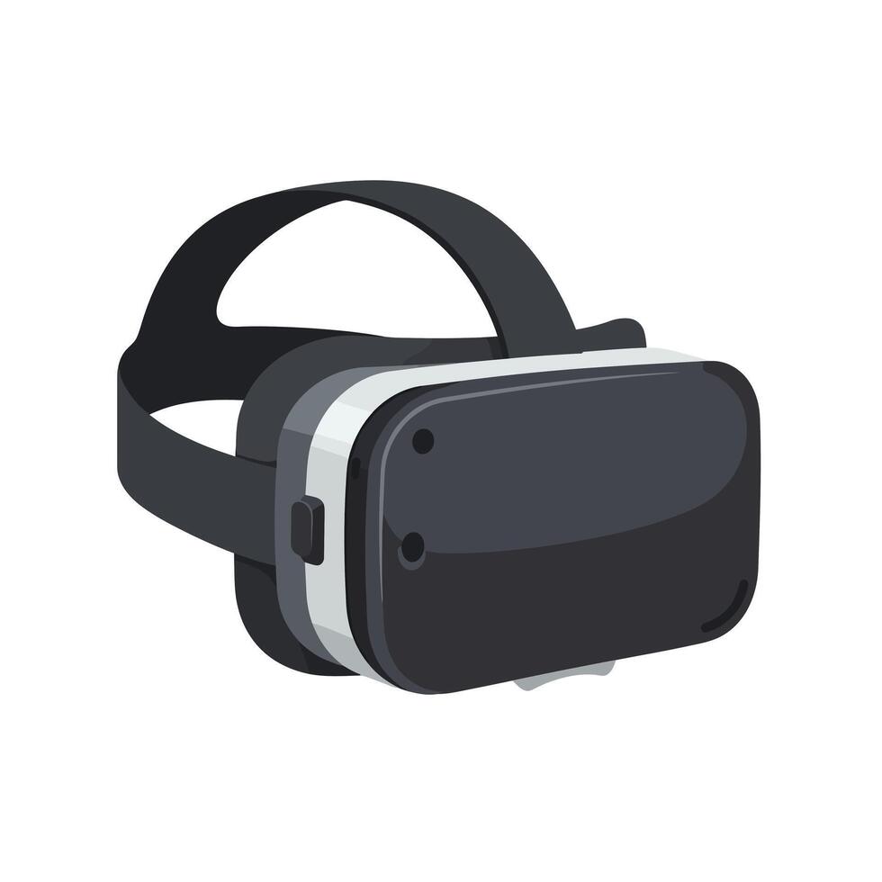 Virtual reality headset design in flat style showcasing sleek features and modern aesthetics art vector