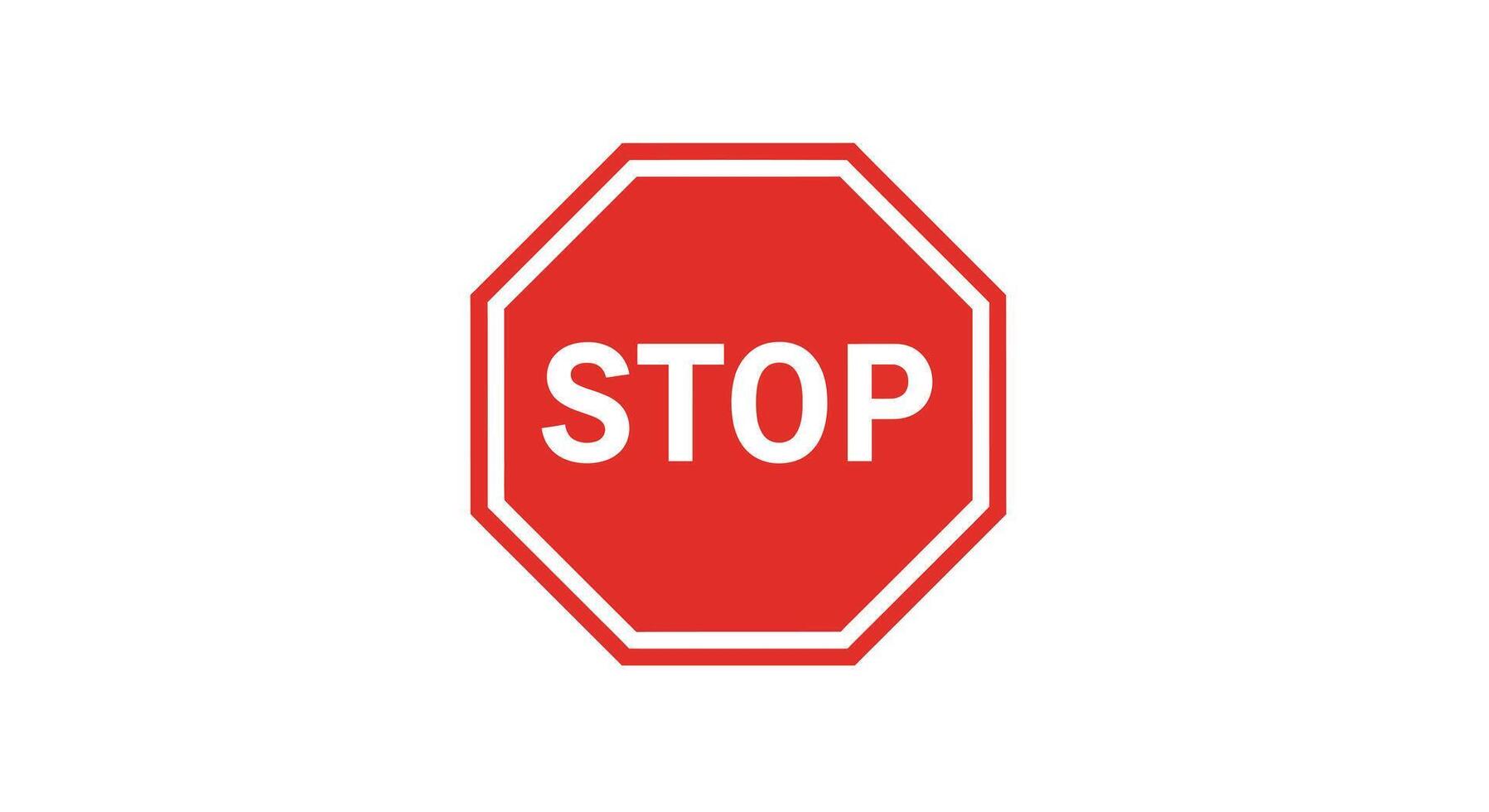 Red stop sign displaying the word STOP in bold white letters on a clear background vector