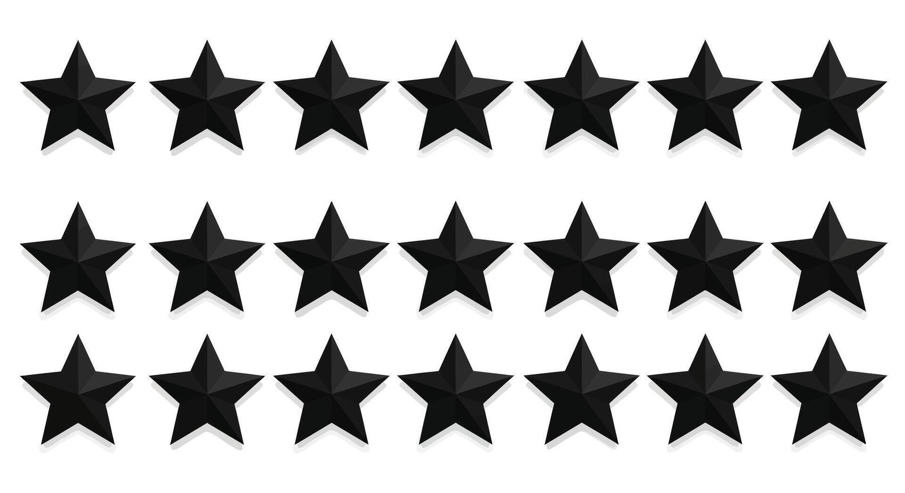 Black star shapes arranged in a grid pattern featuring flat design art vector