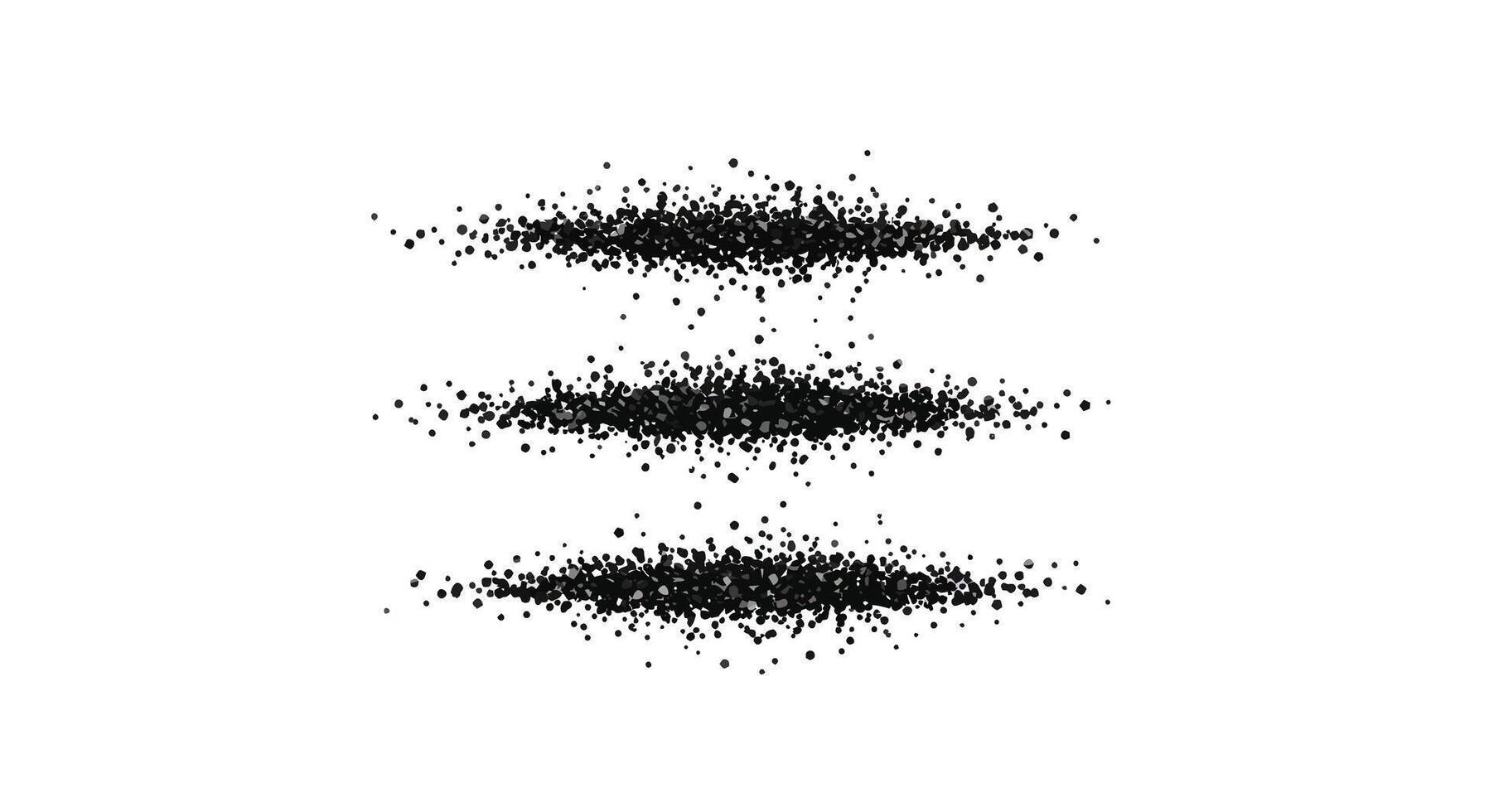 Black abstract shapes in flat design style featuring layered details art vector