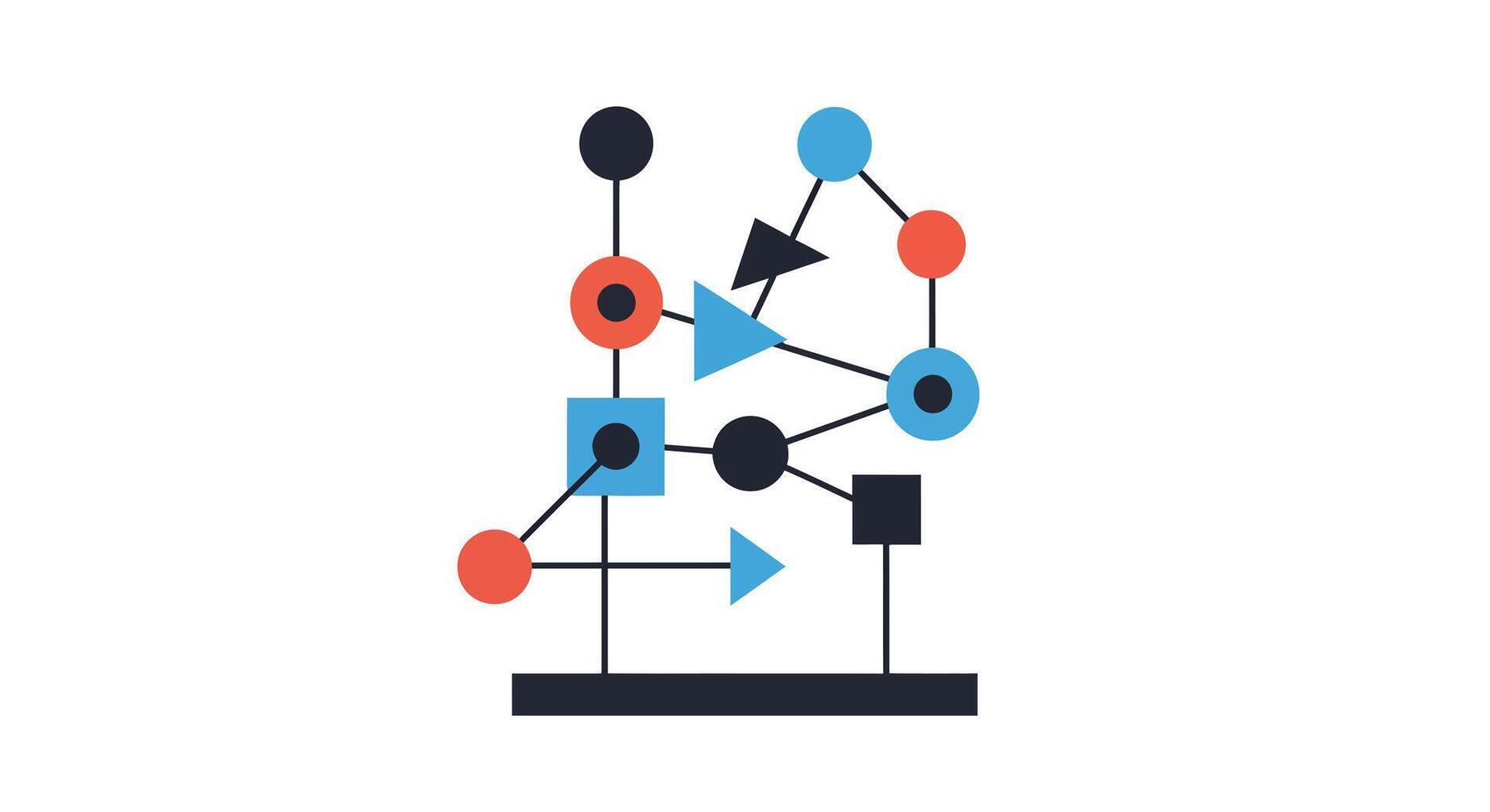 Abstract geometric shapes in minimal design style showcasing connections and transitions in art vector