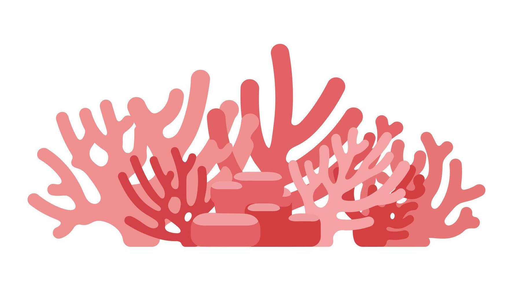 Coral reef design featuring vibrant shapes in flat style art vector