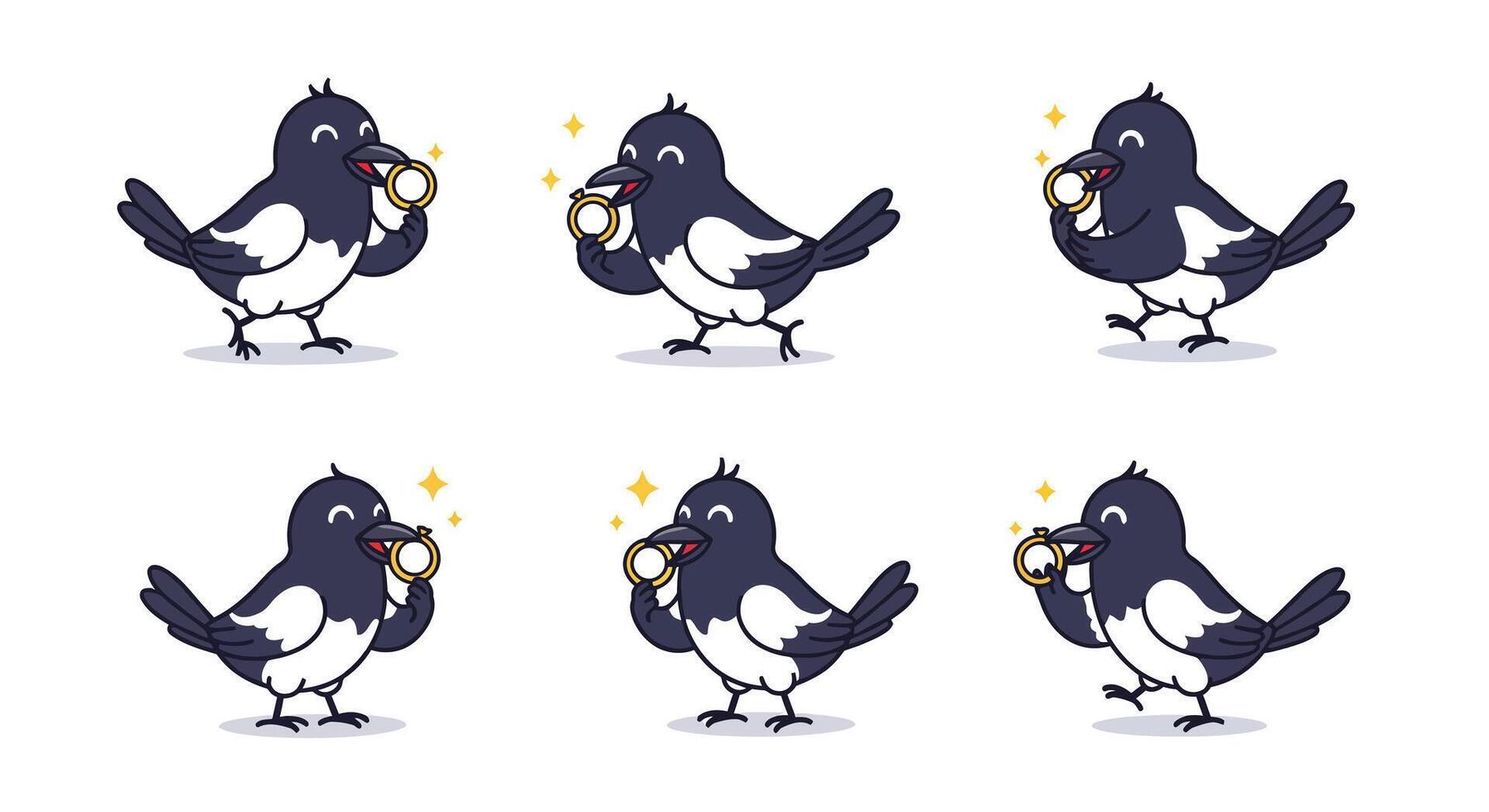 Bluebird character transformation in playful style showcasing joy and surprise in art vector