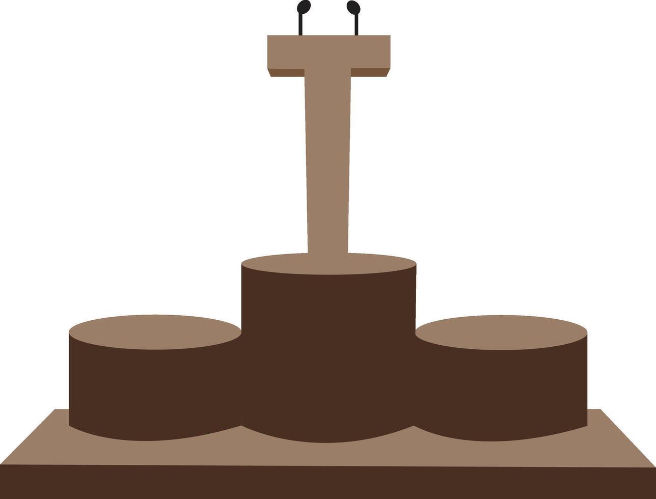 A podium with two microphones on top vector
