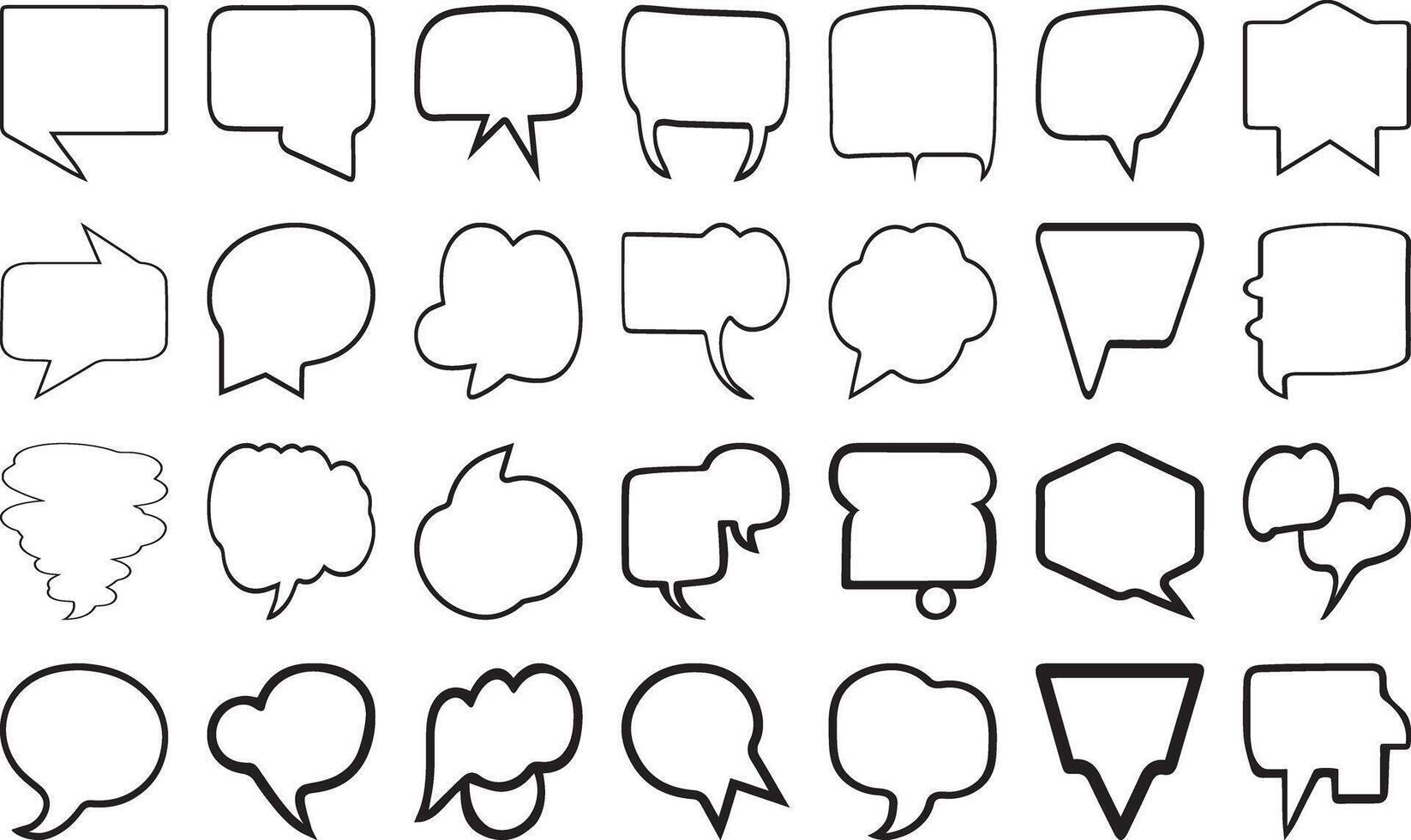 A set of speech bubbles with different shapes vector