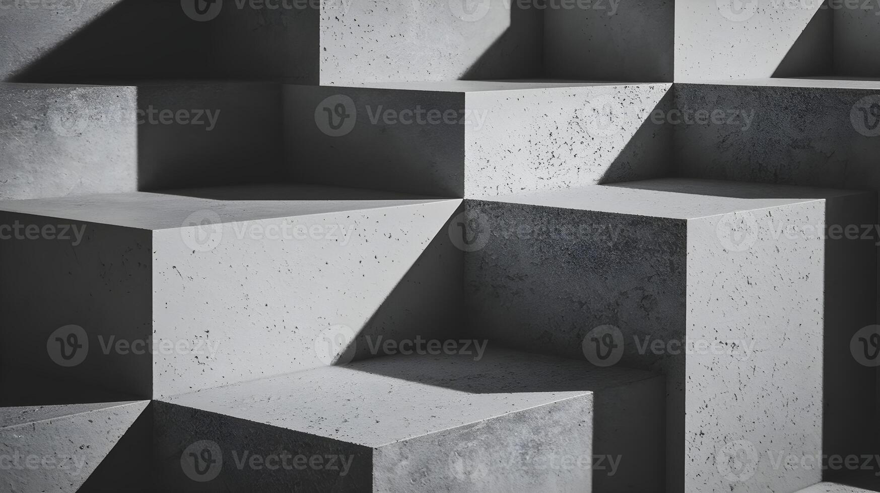 A black and white photo of a wall with concrete blocks