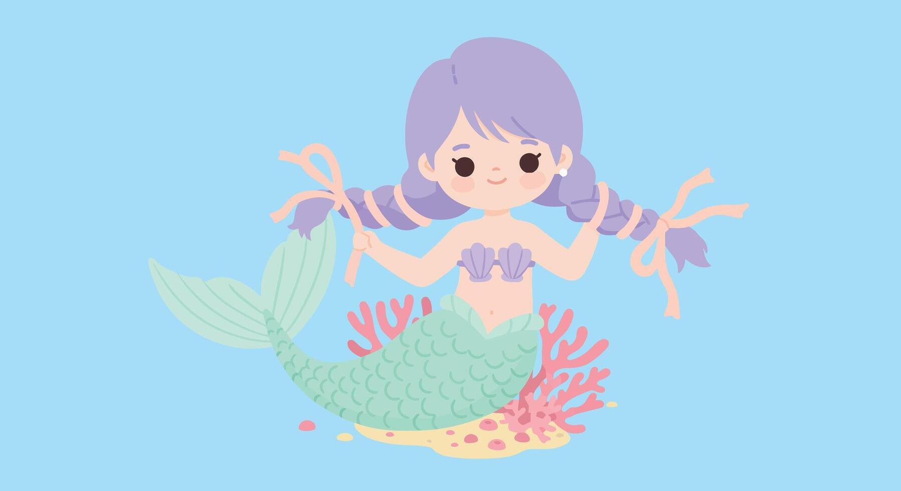 Cute fairy character painting a ladybug in flat art style illustration vector