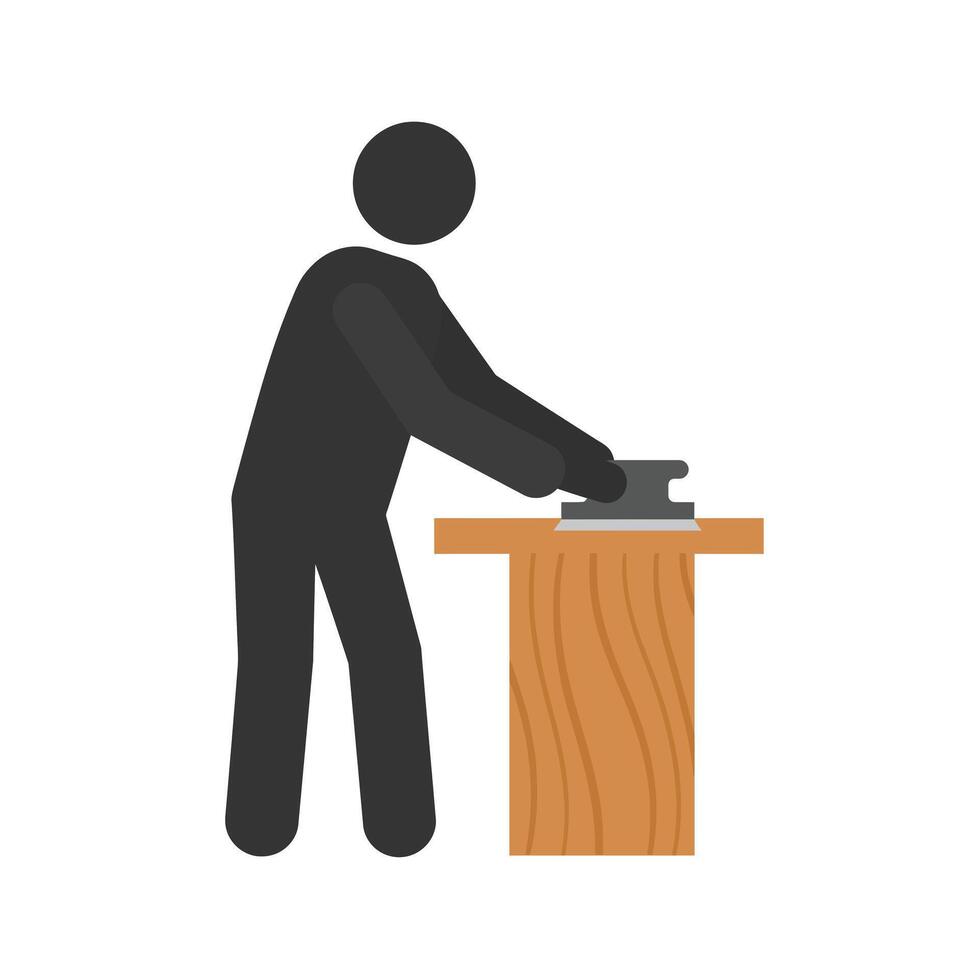 Man working with a sander in flat design art vector