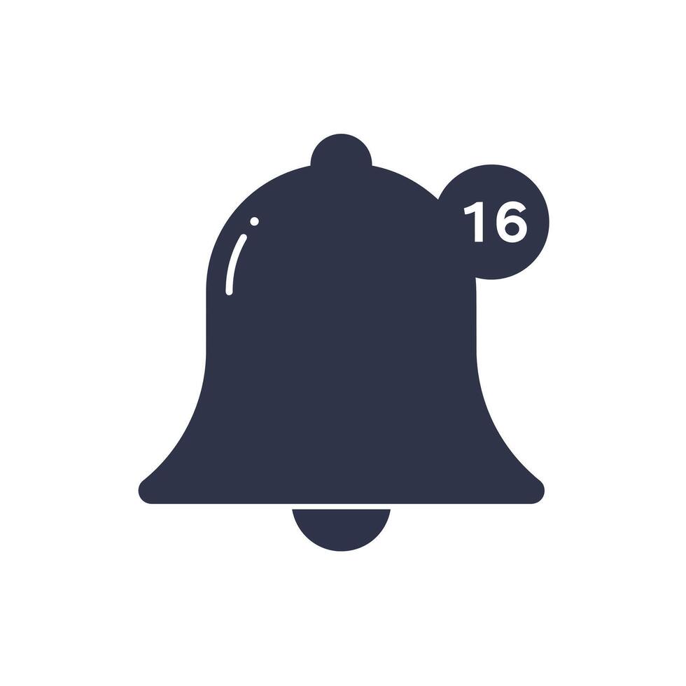 Notification bell icon design in flat style with subtle details and modern aesthetics art vector