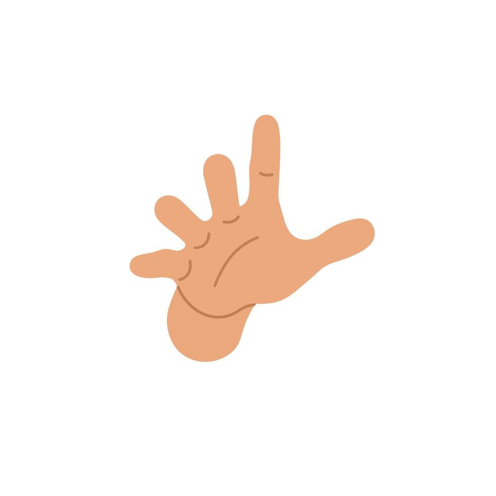 Hand gesture showing an open palm in flat design art vector