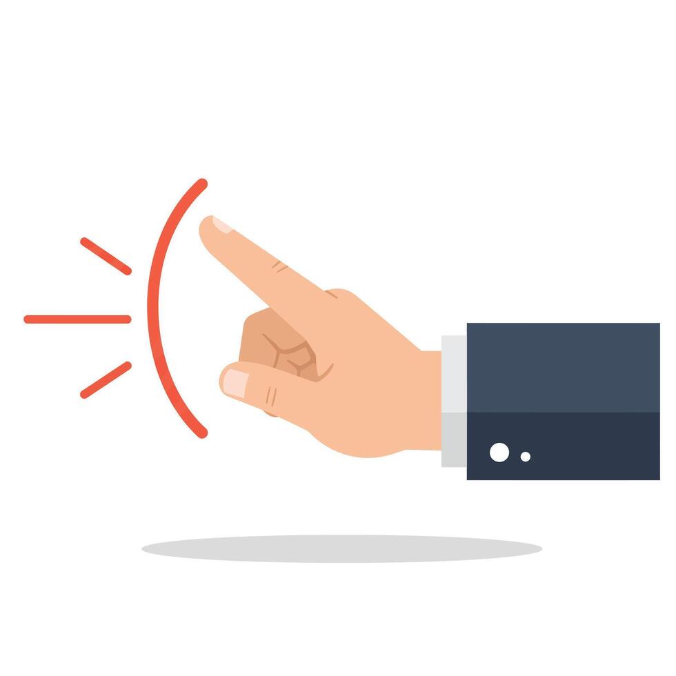 Hand gesture indicating direction in minimal flat design art vector