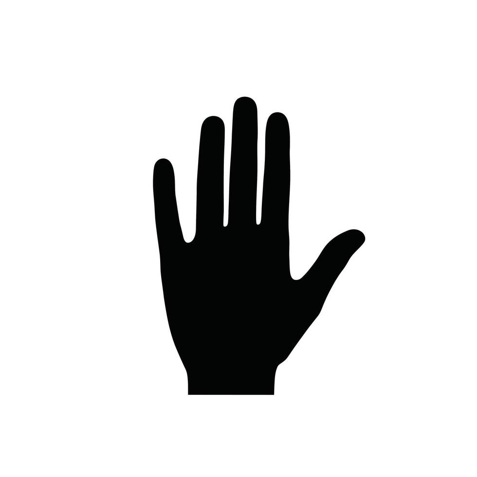Hand silhouette in minimal flat design showcasing gesture change in art vector