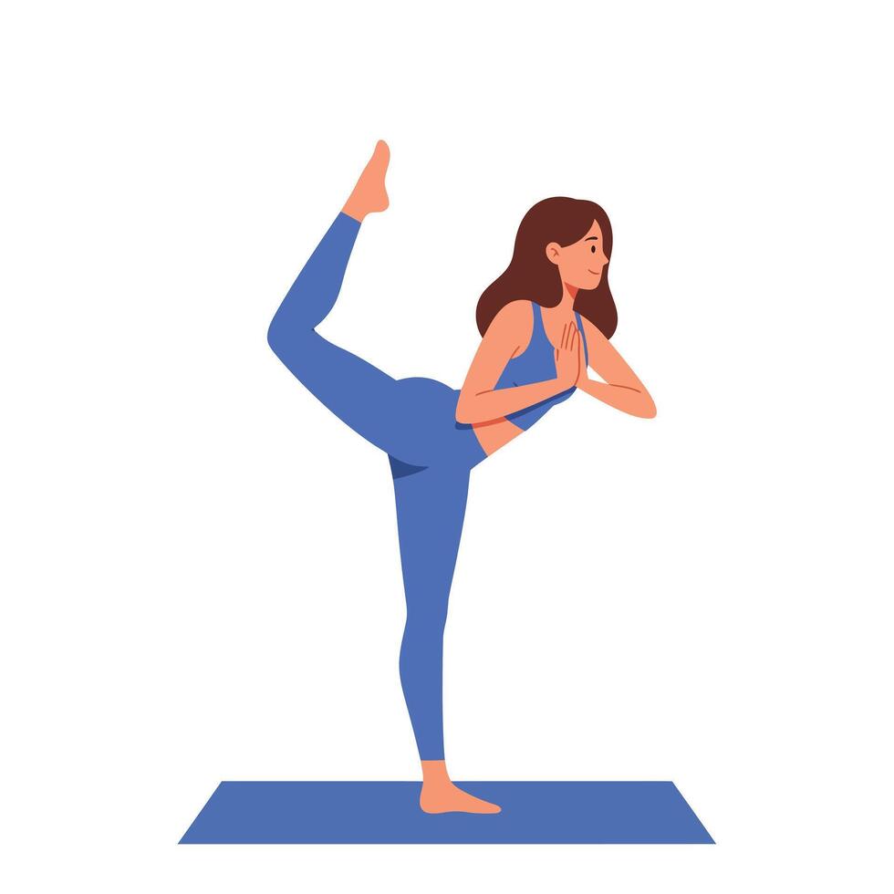 Yoga pose transition with detailed flat design style art vector