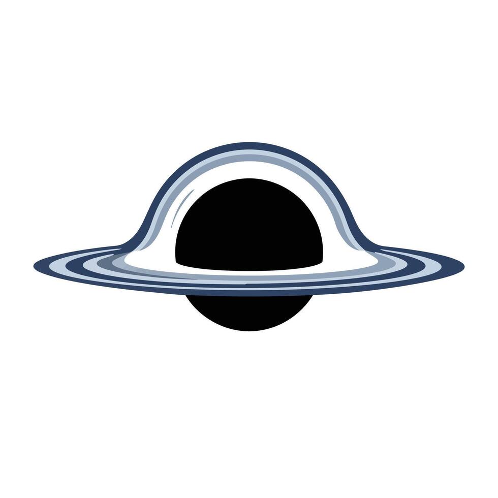 Saturn planet design in flat style with rings and shadow art vector