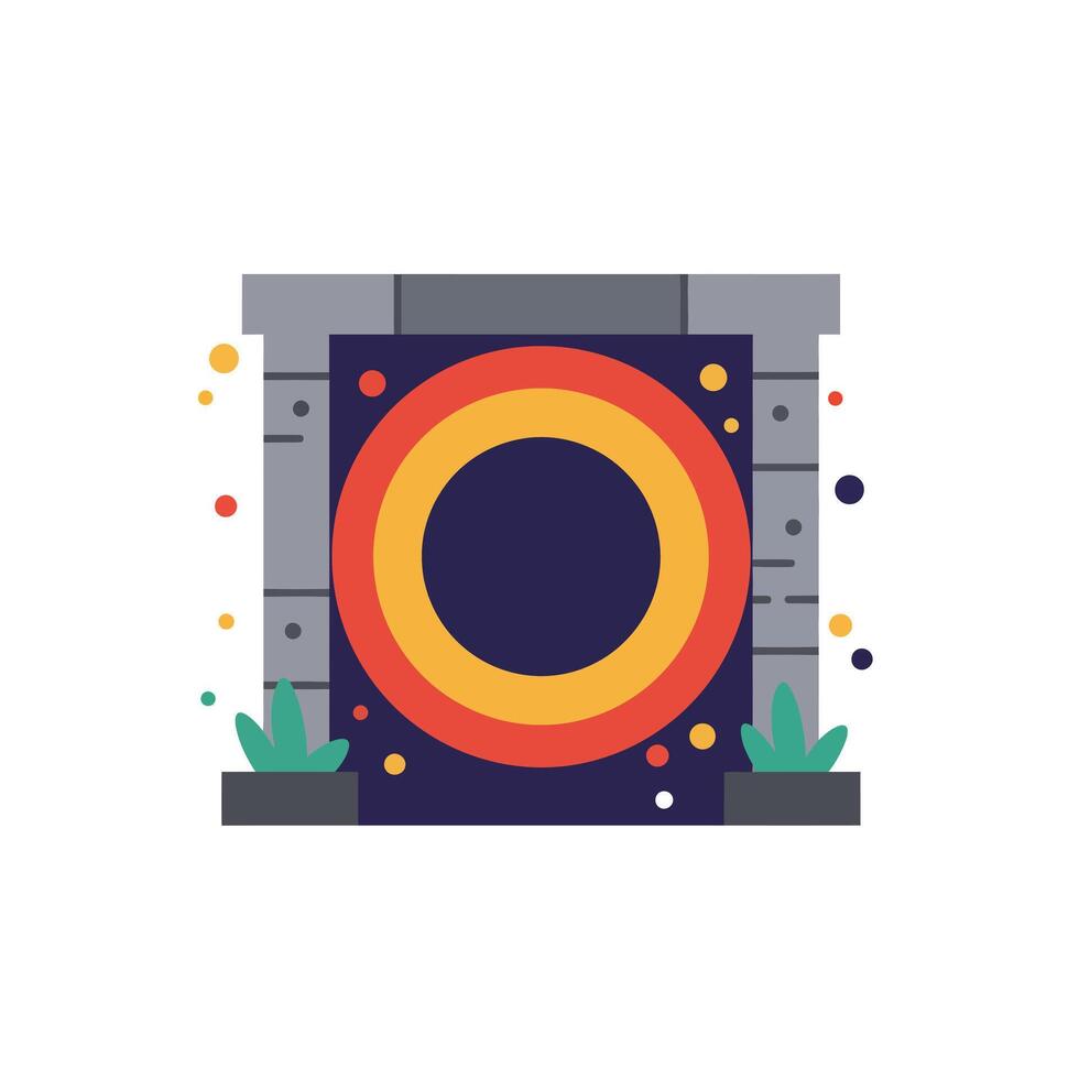 Colorful circular target design in flat style with decorative elements art vector
