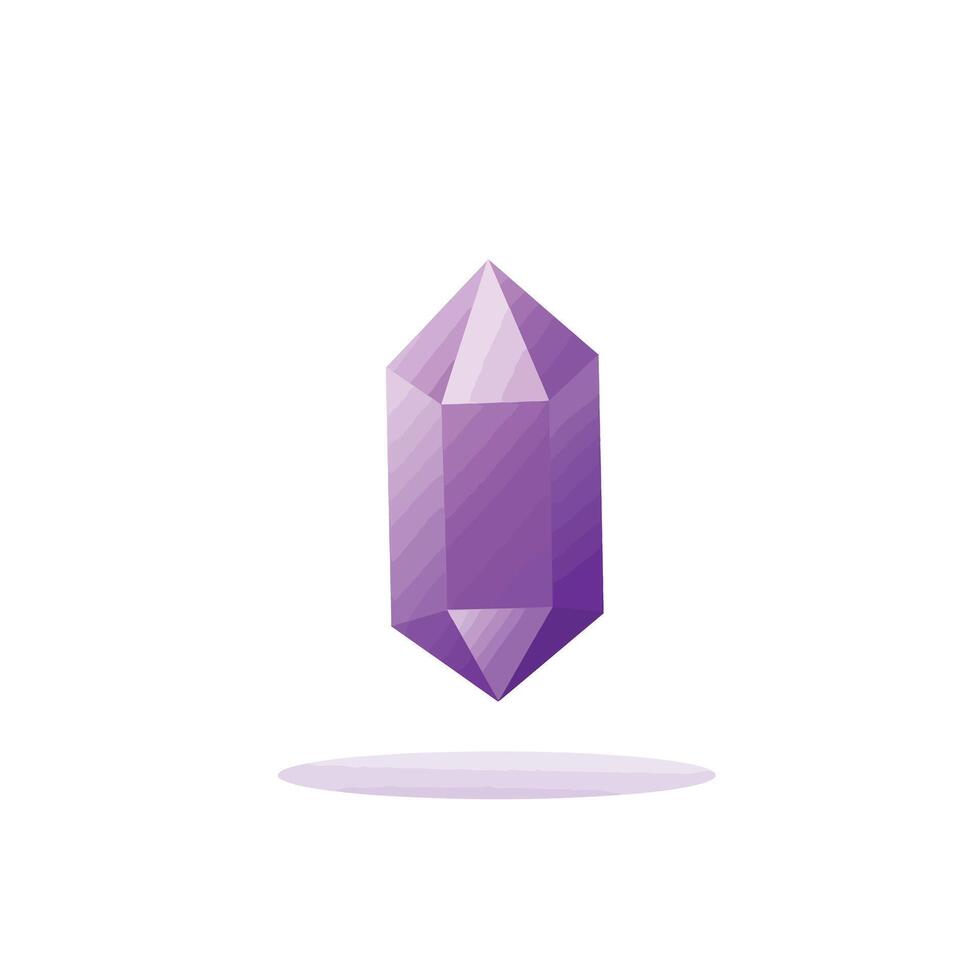 Purple gemstone design with a flat style showcasing light reflections in art vector